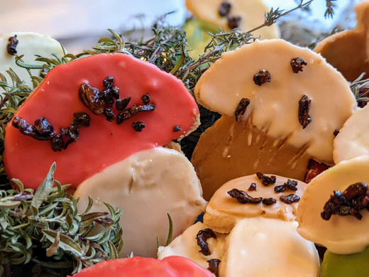 Mushroom-Maple Shortbread Cookies