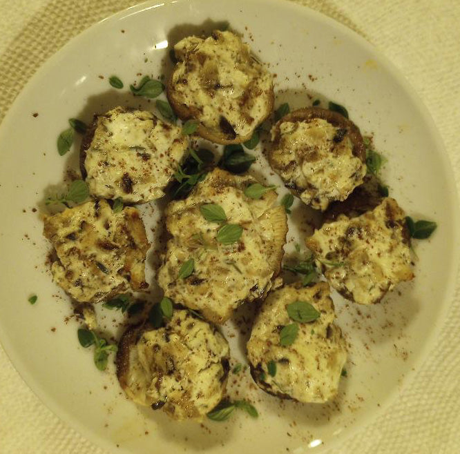 Middle-Eastern Labneh Stuffed Shiitakes
